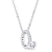 Silver Little Girls Big Diamond Ring Cubic Zirconia Chain