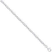 Silver 5.3mm Fancy Links CZ Chain/Bracelet