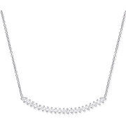Silver Chic Curved Bar Cubic Zirconia 17" Necklace