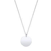 Silver Plain Round Pendant Chain 16"