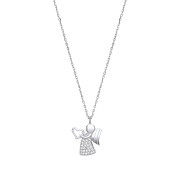 Silver Angel with Heart Pendant Necklace