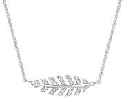 Silver CZ Feather Necklace
