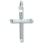 Silver Fancy Tubed Cross