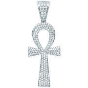 Silver CZ Ankh Cross - Key of Life