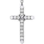 Large Silver Claw Set CZs Cross