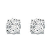 Silver Claw Set Cubic Zirconia 10mm Stud Earrings