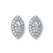 Silver Pear Shape Cubic Zirconia Stud Earrings