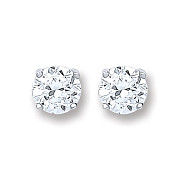 Silver Brilliant Cut Cz 6mm Claw Set Stud