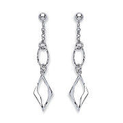 Silver Fancy Link Drop Earrings