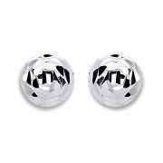 Silver 8mm Disco Half Ball Earrings