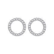 Silver Cubic Zirconia Circle of Life Stud Earrings