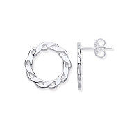 Silver Infinity Link, Circle Stud Earrings