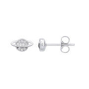 Silver Planet Cubic Zirconia Studs