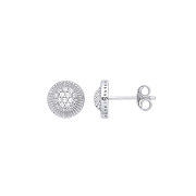 Silver Round 8.0mm Stud Cubic Zirconia Earrings