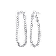Silver Curb Chain Drop Ear Cuff