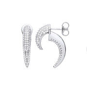 Silver Cubic Zirconia Talon Earrings