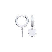 Silver Heart Hinged Huggies