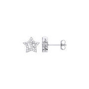 Silver CZ Star Studs