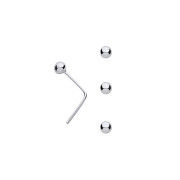 Silver 2.5mm Ball Nose Studs (pack of 3)