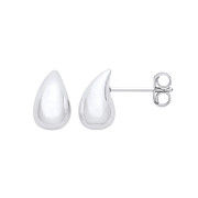 Silver Teardrop Studs