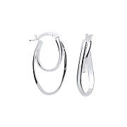 Silver Oval Hoop Earrings