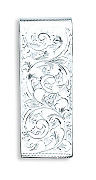 Silver Engraved Money Clip