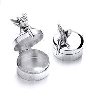 Silver Fairy Trinket (Pill) Round Box
