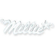 Silver Script Star Nameplate with 16"/18"/20" chain