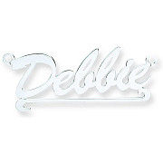 Silver Script Scroll Nameplate with 16"/18"/20" chain