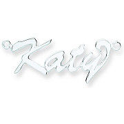 Silver Script Curl Nameplate with 16"/18"/20" chain