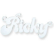 Silver Medium Banana Split Style Nameplate with 16"/18"/20" chain