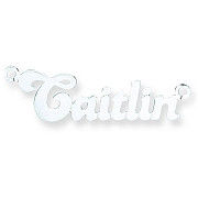 Silver Small Banana Nameplate with 16"/18"/20" chain