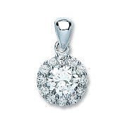 Silver Round Cubic Zirconia Pendant