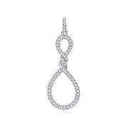 Silver Teardrop Twist Cubic Zirconia Pendant