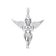 Silver Cubic Zirconia Angel Pendant