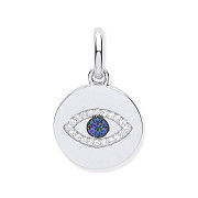 Silver Evil Eye Cubic Zirconia Drop Pendant