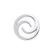 Silver Swirl Cubic Zirconia Pendant