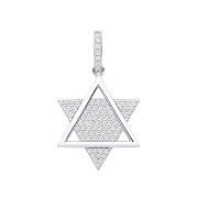 Silver Star of David CZ Pendant