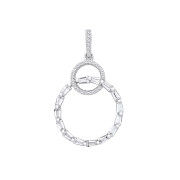 Silver Entwined Circles Drop CZ Pendant