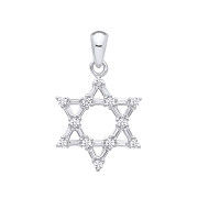 Silver CZs Star of David Pendant