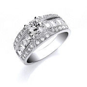 S with Princess & Rd Cubic Zirconia on Shld Ring