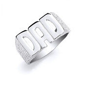 Silver DAD Barked Side Ring