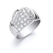 Silver Cubic Zirconia Boxing Glove Gents Ring
