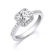 Silver Square Cubic Zirconia Ring