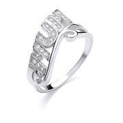 Silver Mum Cubic Zirconia Ring