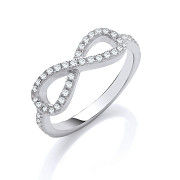 Silver Cubic Zirconia Infinity Symbol Ring