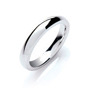 Silver 3mm Court Shape Plain Band