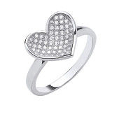 Silver Cubic Zirconia Heart Ring