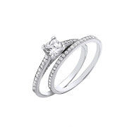 Cut Centre Cubic Zirconia Half ET Rings