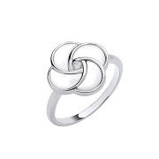 Silver White Shell Swirl Ring